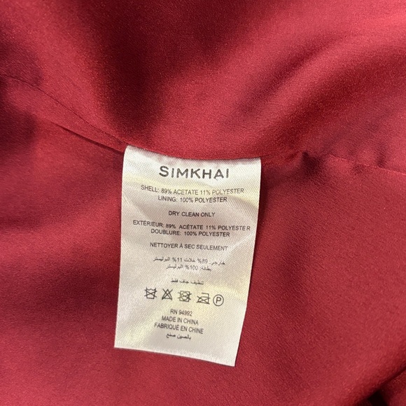NWT SIMKHAI "Qiana" long draped satin gown oxblood $895 size 8 - Picture 10 of 13